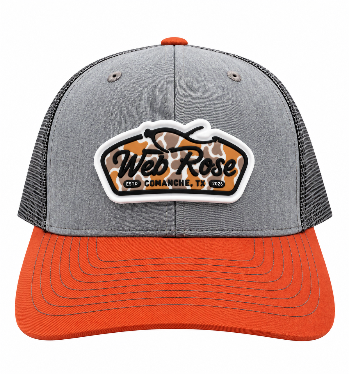 Camo Logo Orange Trucker Cap