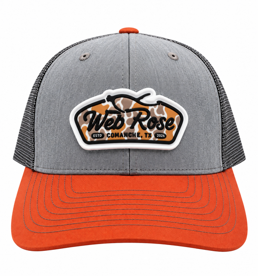 Camo Logo Orange Trucker Cap