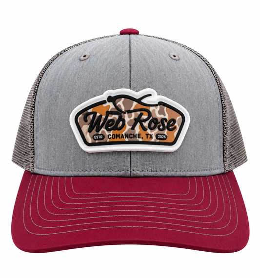 Camo Logo Maroon Trucker Cap